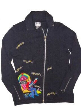 Rare Vintage Berek Rock and Roll Hall of Fame Zip Sweater | Size S